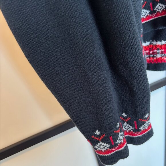 Hanna Andersson Fair Isle Sweater Nordic Quarter-Zip Womens Sz Large Cotton Knit - Picture 8 of 16